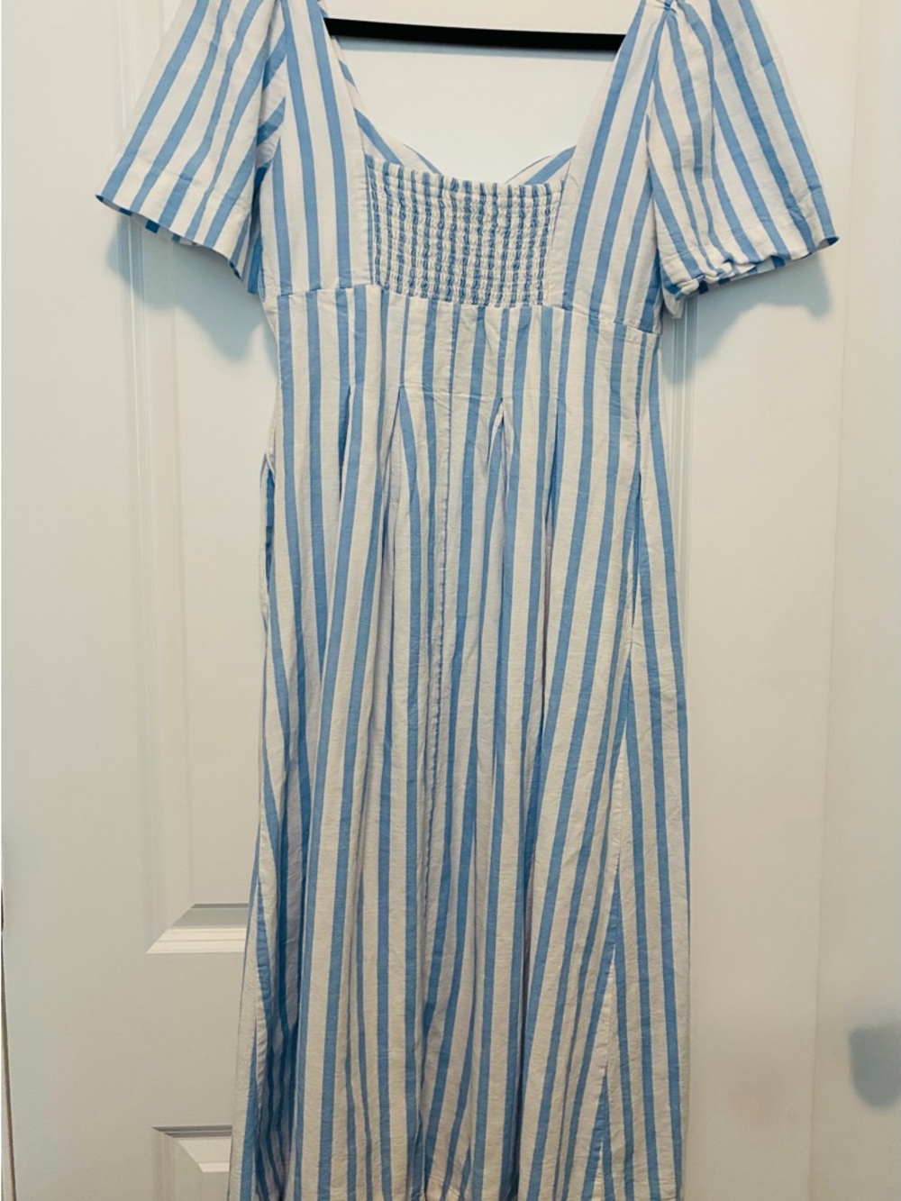 a new day Blue and White Striped V-Neck Midi Dress - Picture 4 of 7